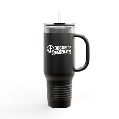 Dockside Degenerates 40oz Insulated Travel Mug - Built for long days, strong drinks, and questionable decisions.