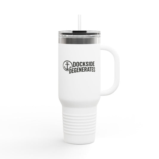 Dockside Degenerates 40oz Insulated Travel Mug - Built for long days, strong drinks, and questionable decisions.